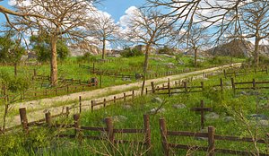 landscape path forest 3D