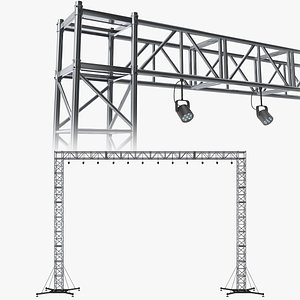 3D Square Stage Truss System With Lights 1