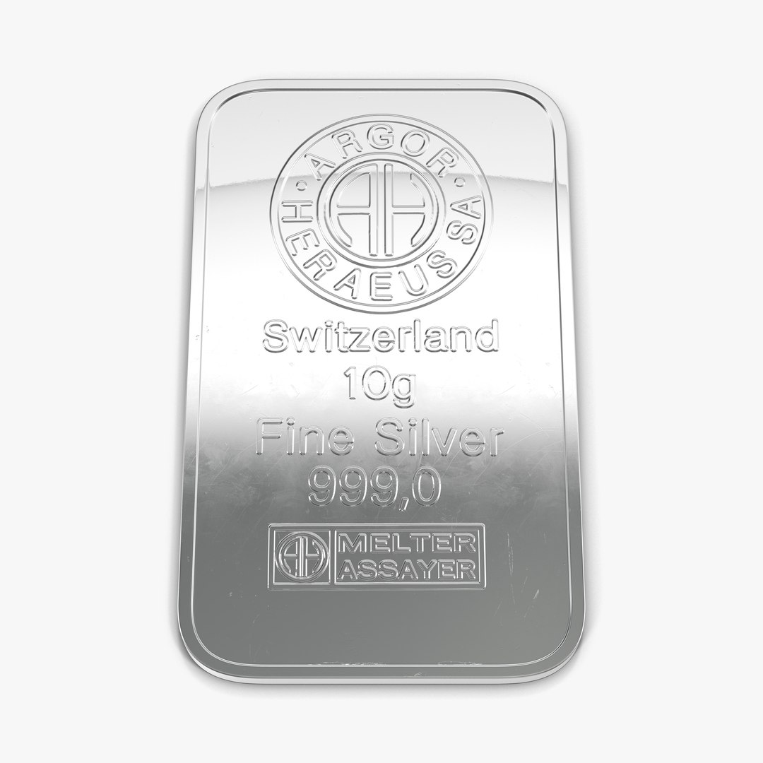 Silver Bar 10g 3D Model 3D model preview