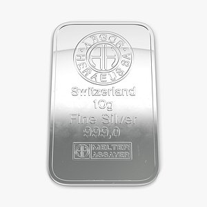 3d silver bar 10g model