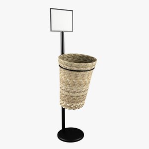 3d oval willow basket model