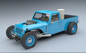 hotrod dragster sportscar 3D model