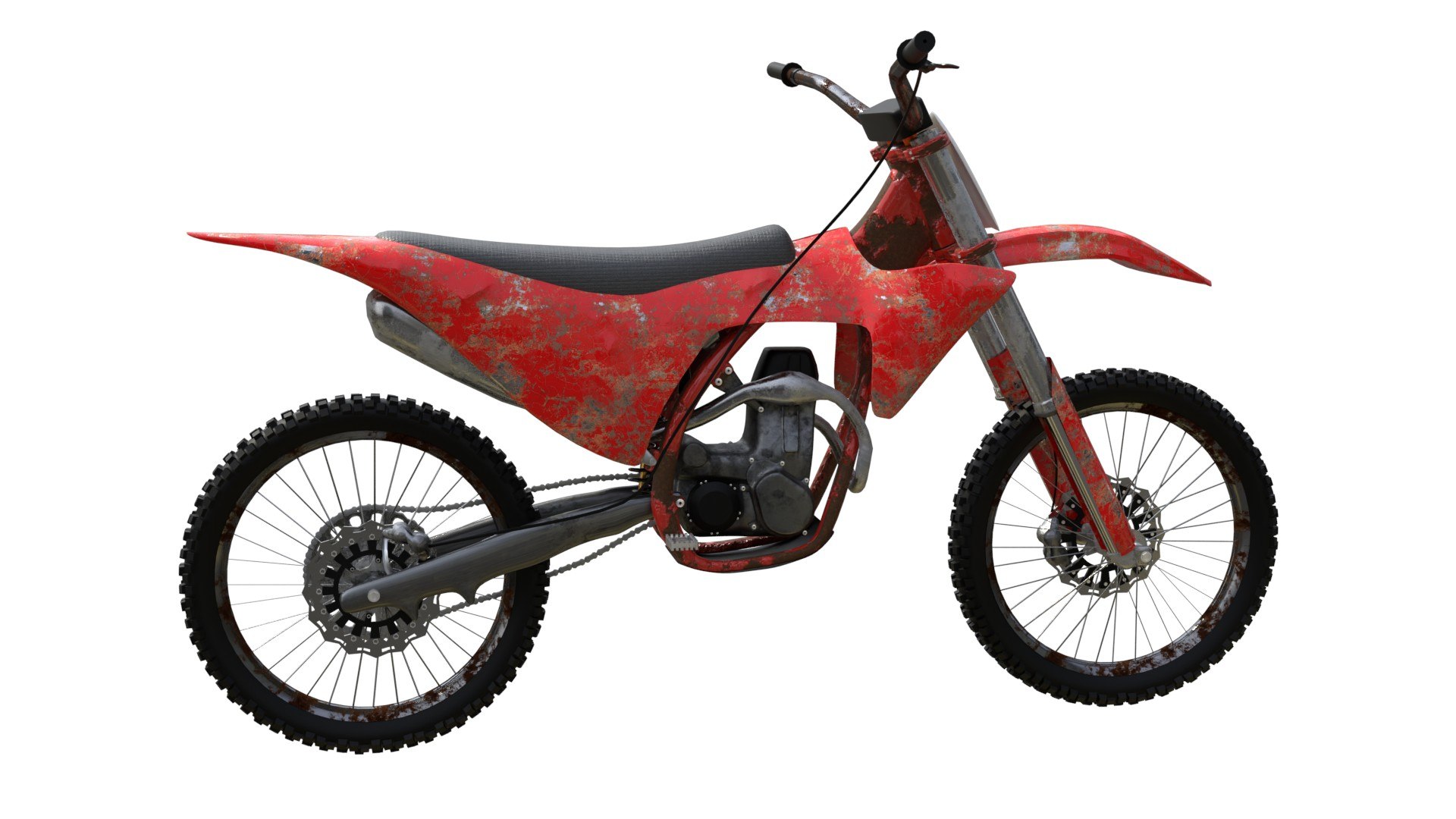Rusty Motorcycle Dirt Bike 3D Model - TurboSquid 2177103