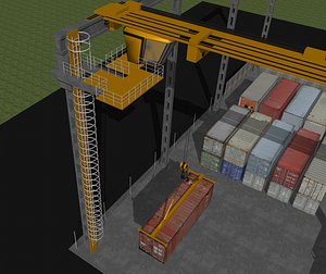 cinema4d container crane shipping
