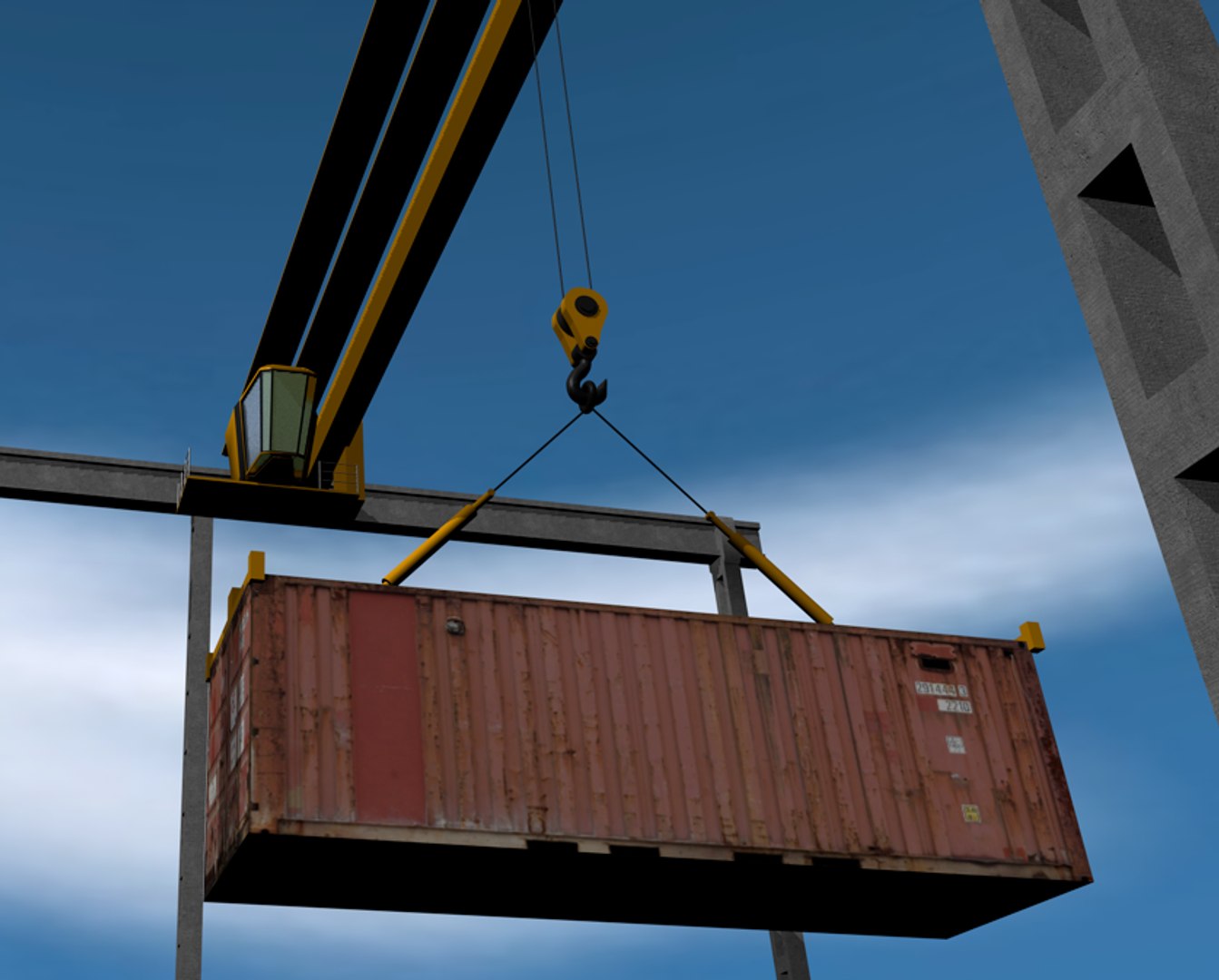 Cinema4d Container Crane Shipping