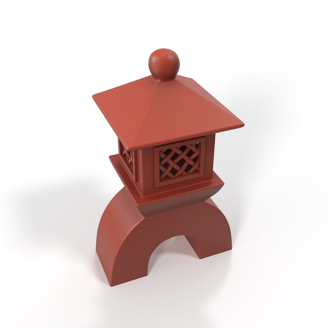 Japanese Stone Garden Lantern for 3D Print 3D model preview