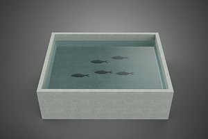 FISH SWIMMING CONCRETE WATER TANK CONTAINER POND POOL AQUA BASIN TYPE A