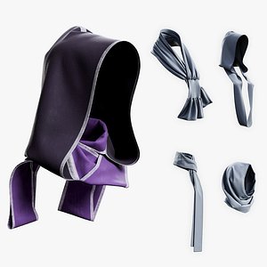 15 Scarf  Hooded Scarf Basemesh Models