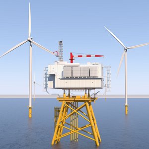 3D Offshore Wind Farm Scene model