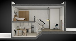 3D section house model