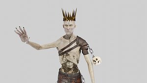 3D Skull King Undead Warrior Game Ready