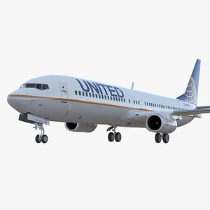 Boeing 737-900 ER United Airlines with Cabin 3D Model