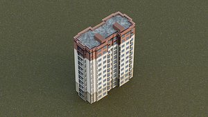 3D Modern residential high-rise building