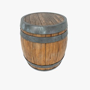 3D wooden barrel model