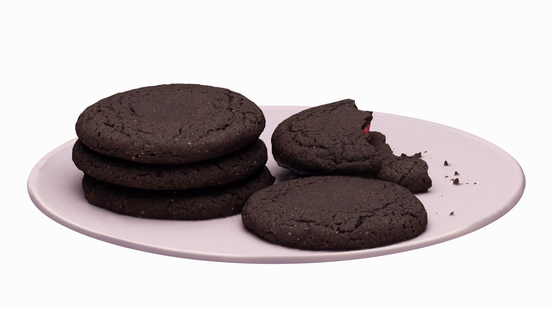 3D Dark Chocolate Cookie model https://p.turbosquid.com/ts-thumb/ex/wBoZFM/Ri/darkchocolatecookie_09/png/1778803203/1920x1080/fit_q87/1ca36389bf5396404e3c65bbb6a478086e1db9ea/darkchocolatecookie_09.jpg