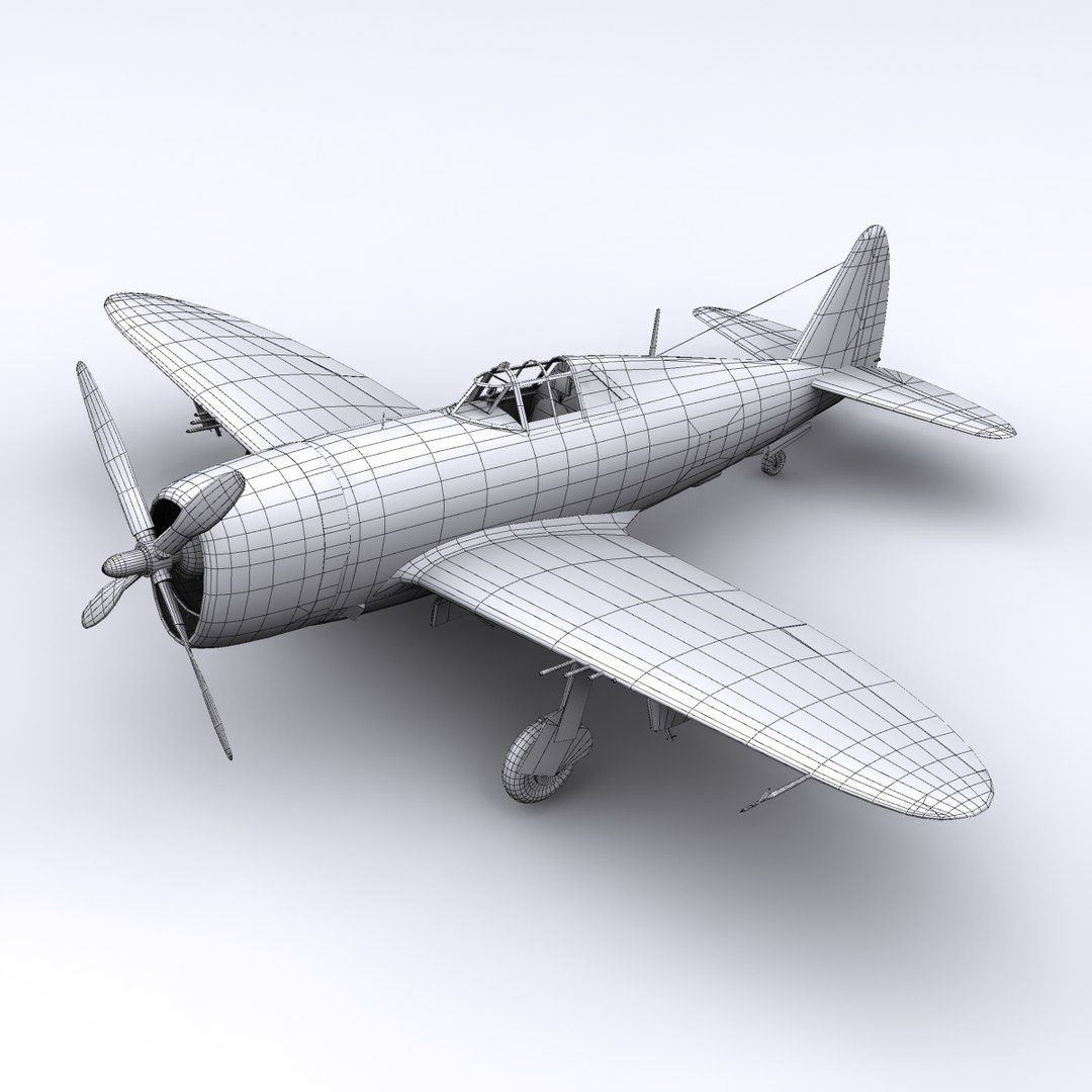 3d P-47 Thunderbolt Fighter P-47d Model