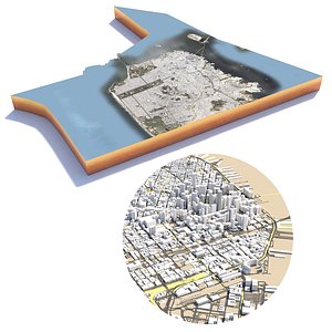 3D San Francisco terrain city
