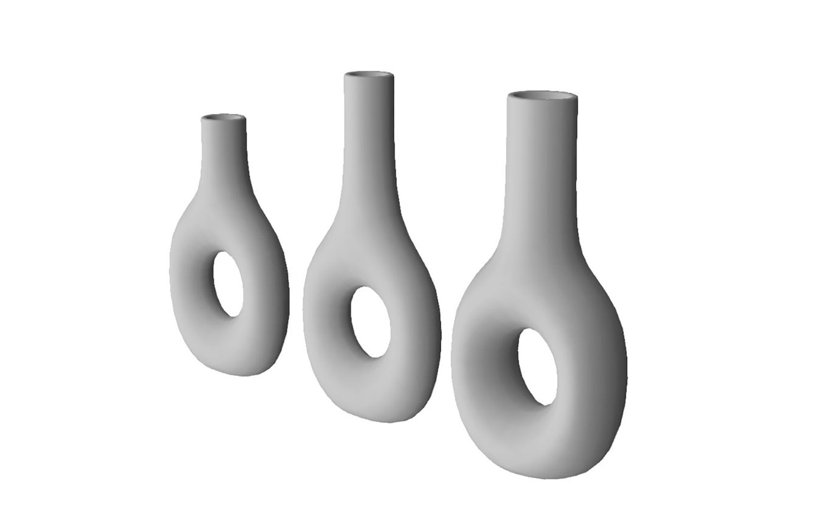 White Marble And Gold Decor Vase Set 3D Model TurboSquid 1935728