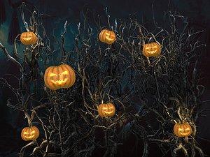3d model halloween pumpkin wall