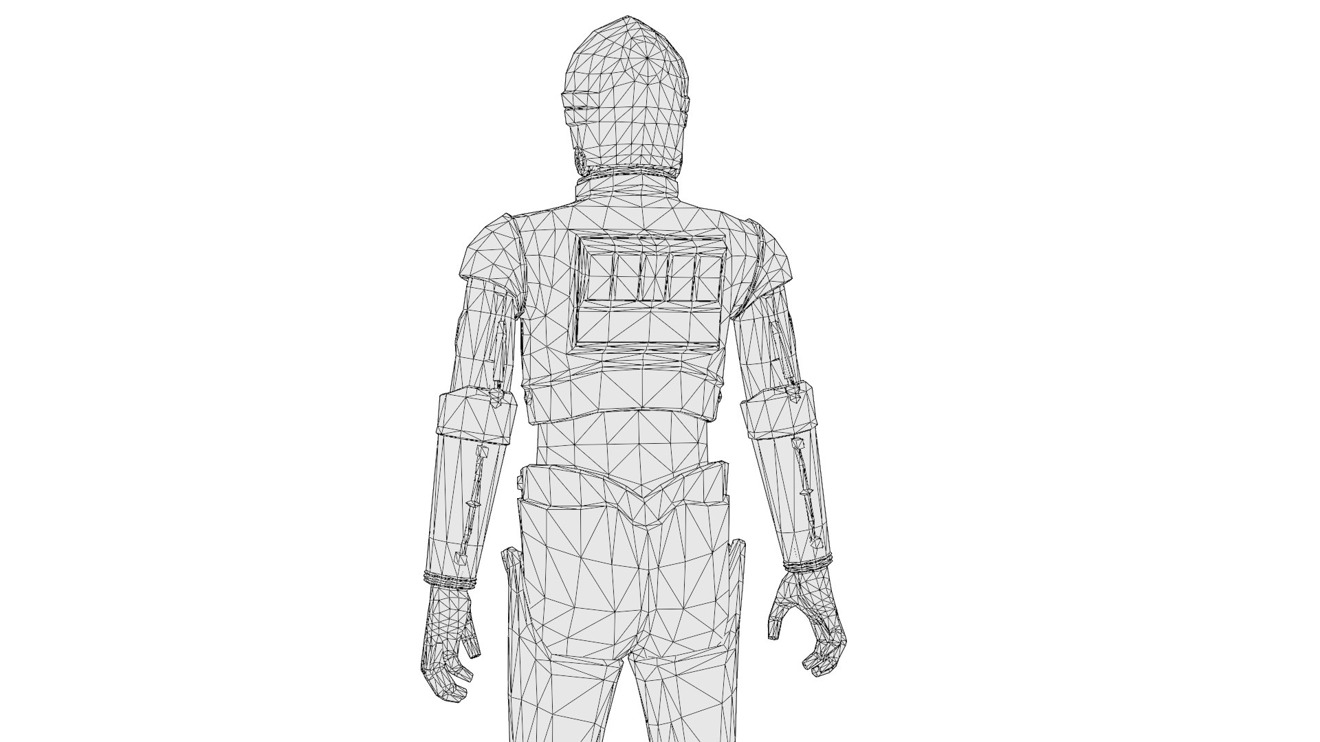 C3PO 3D Model  Humanoid AI Star Wars 3D model https://p.turbosquid.com/ts-thumb/ey/2xF4qT/vz/wire11/png/1740957501/1920x1080/fit_q87/b8e3919725e4b05050ef2ab71a66f93613ebf8ae/wire11.jpg