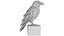 Metal sculpture of a crow 3D model