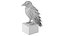 Metal sculpture of a crow 3D model