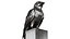 Metal sculpture of a crow 3D model
