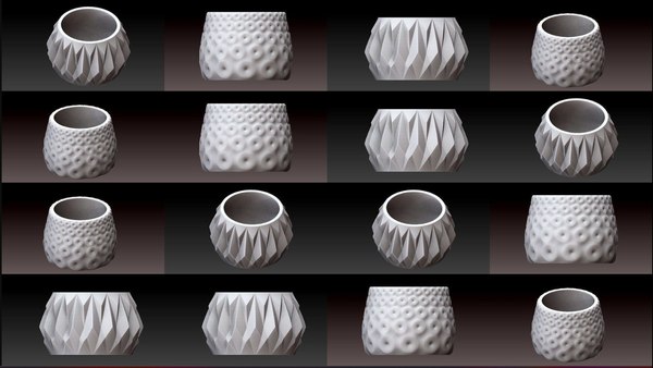 50 Pots for 3d printing 3D