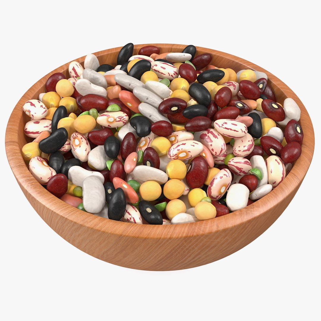 Mixed Legume Beans on a Plate 3D model preview