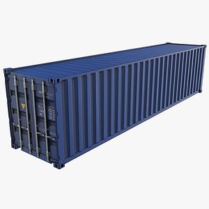 3D 40ft Shipping Container - Blue