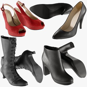realistic heels 22 shoes 3D model