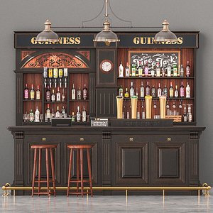 pub bar counter 3D model