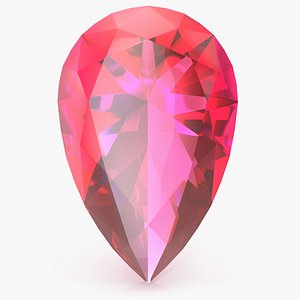 Pear Cut Pink Topaz 3D