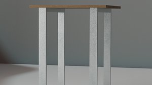 3D Wood and iron table for exterior