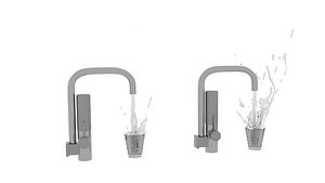 3D filter faucet splash model