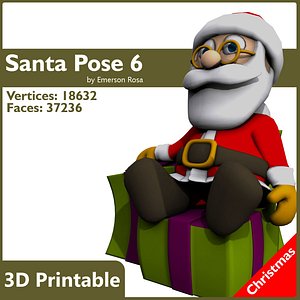 santa print-ready christmas 3d model