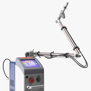 Medical Fractional CO2 Laser Unit with Control Panel Rigged 3D