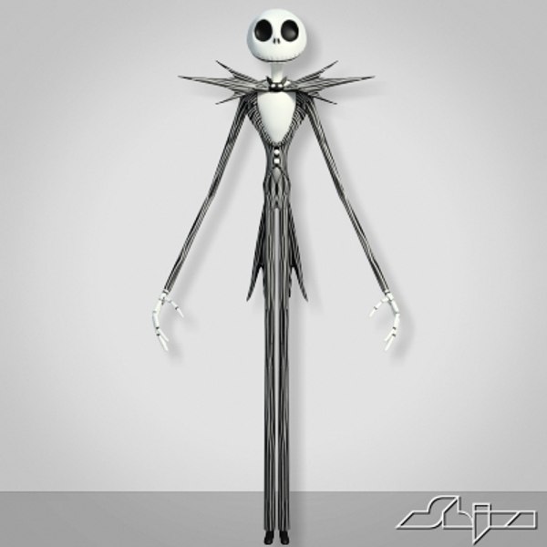 3d jack skellington rigged biped