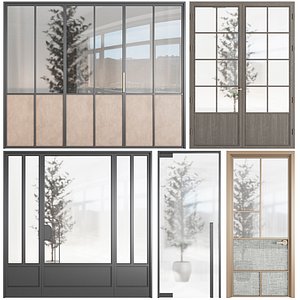 Set Modern Door 11 3D