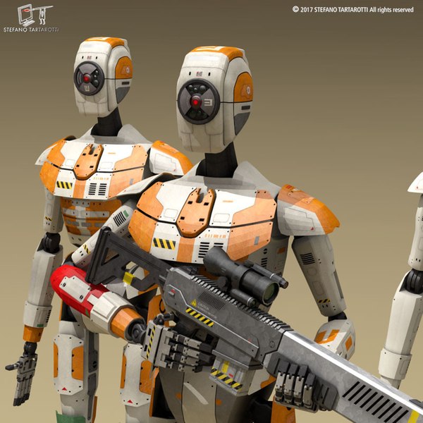 3D sci-fi droid