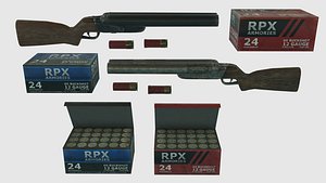 double barrel shotgun pbr 3D