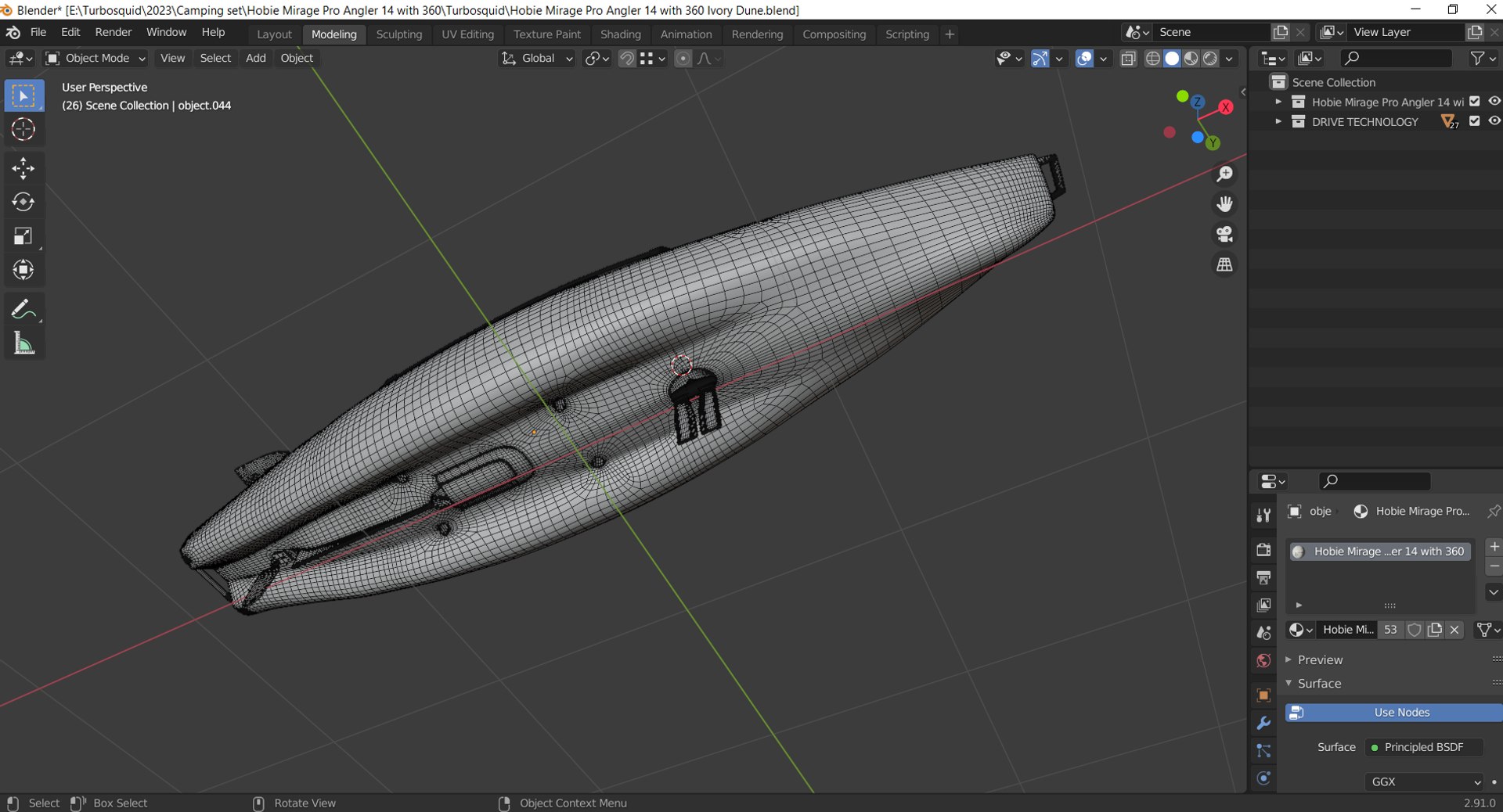 Kayak for fishing  Hobie Mirage Pro Angler 14 with 360 Ivory Dune 3D model https://p.turbosquid.com/ts-thumb/ey/w4oriC/EU/screenshot_3/png/1678815976/1920x1080/fit_q87/f540a1b873d62298fd386d03e0ec564cb9746d9d/screenshot_3.jpg