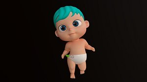 character baby boy rig 3D model