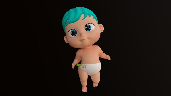 character baby boy rig 3D model