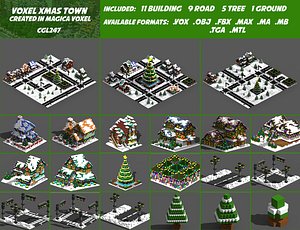 Full Pack Christmas House Voxel