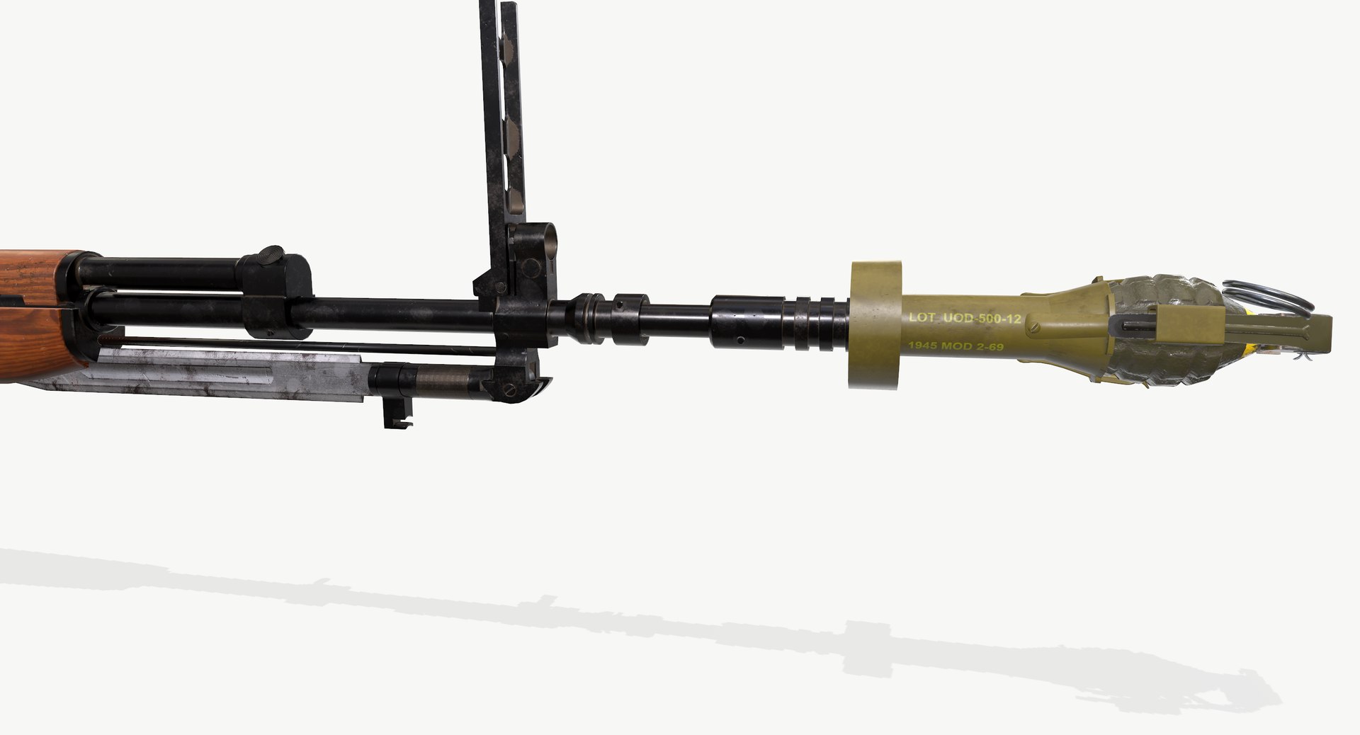 3d Sks Rifle Grenade Ammo Model