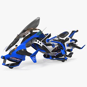 Scifi Fly Motorcycle Police 3D