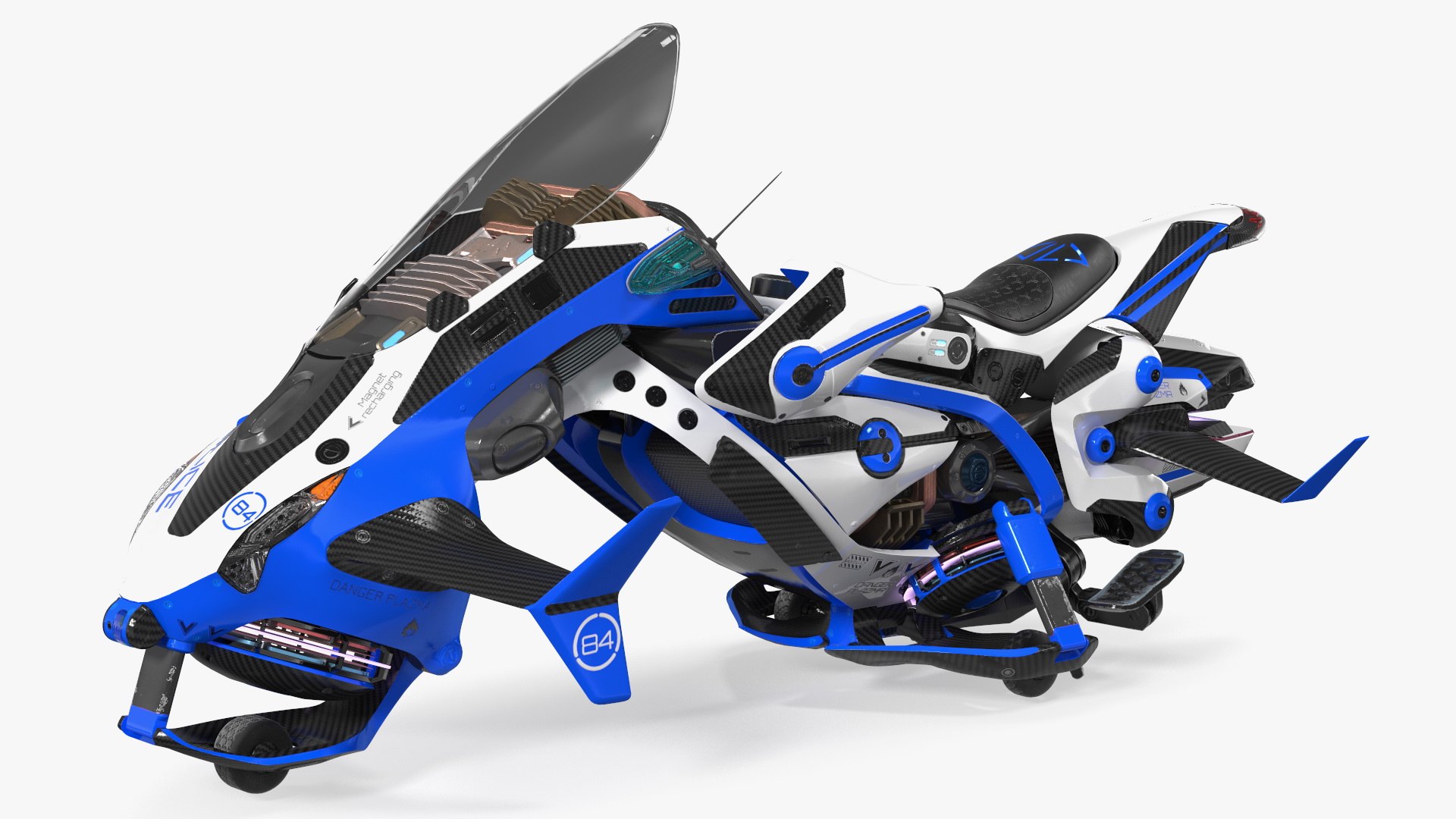 Scifi Fly Motorcycle Police 3D model preview