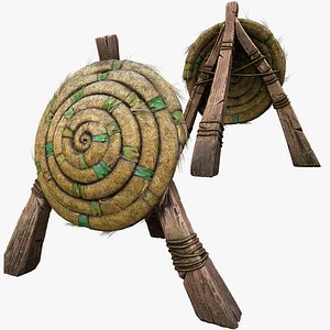 Straw Target Archer Combat Wooden Dummy  Medieval Environment
