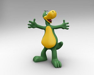 3D dinosaur cartoon character model